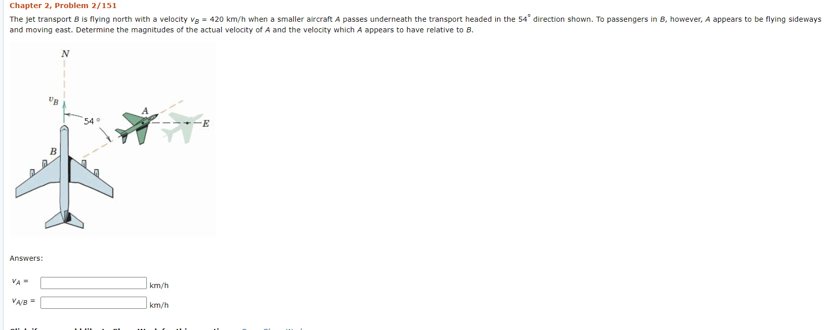 Solved Chapter 2, Problem 2/151 The jet transport B is | Chegg.com