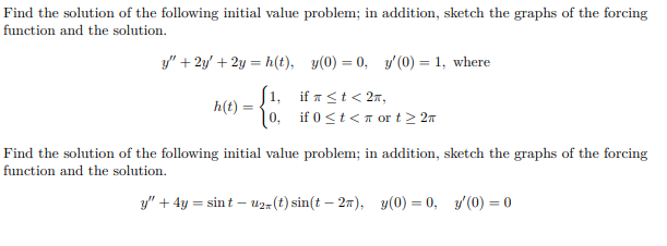 Solved Find the solution of the following initial value | Chegg.com