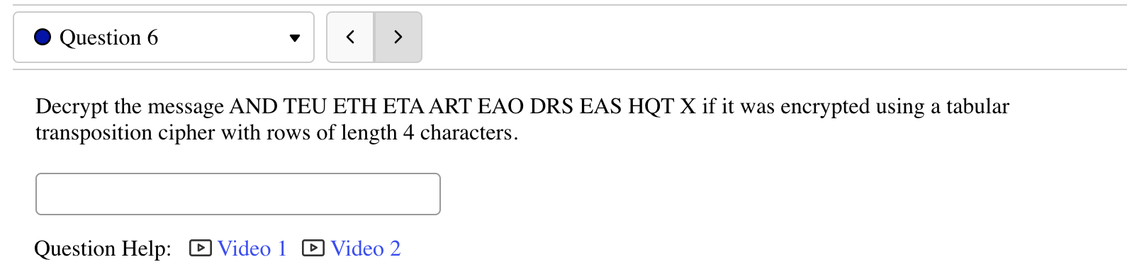 Solved Decrypt the message AND TEU ETH ETA ART EAO DRS EAS | Chegg.com