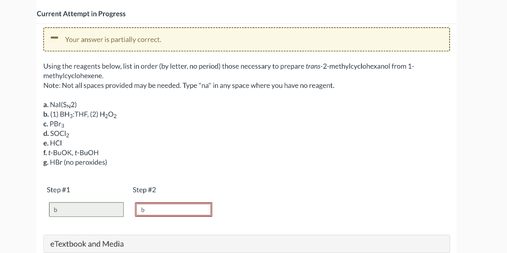 Solved Using the reagents below, list in order (by letter, | Chegg.com