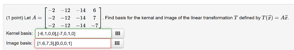 Solved (1 point) Find the matrix that represents a rotation | Chegg.com