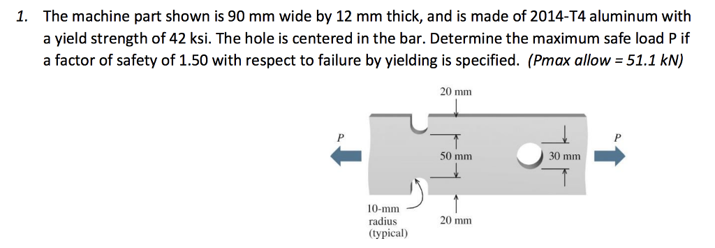 Solved The machine part shown is 90 mm wide by 12 mm thick, | Chegg.com