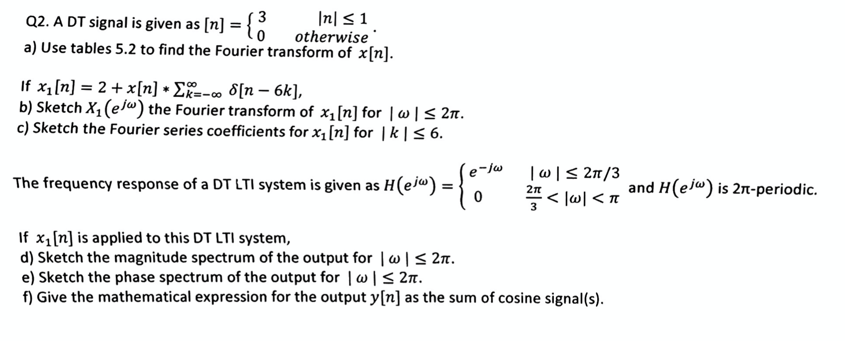 Solved Table 5 2 Basic Discrete Time Fourier Transform Pa Chegg Com