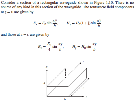 Solved Consider a section of a rectangular waveguide shown | Chegg.com