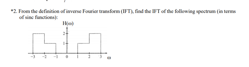 Solved *2. From the definition of inverse Fourier transform | Chegg.com