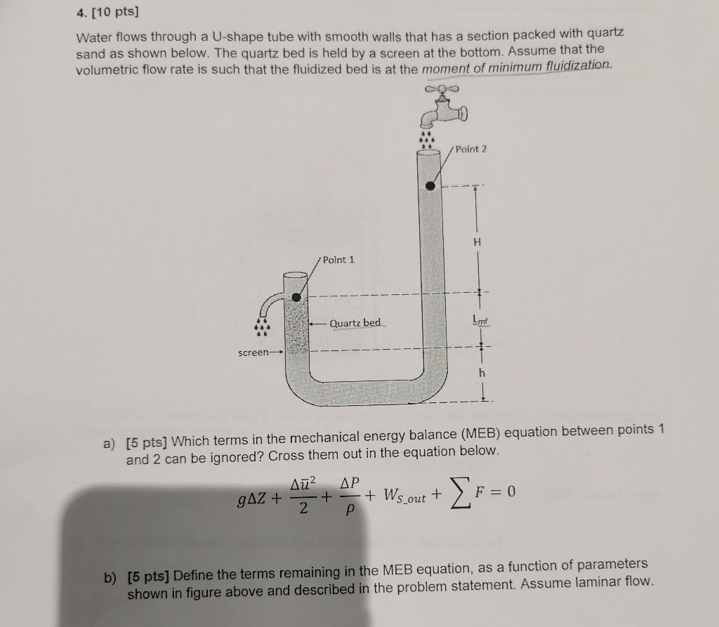 Solved Water flows through a U-shape tube with smooth walls