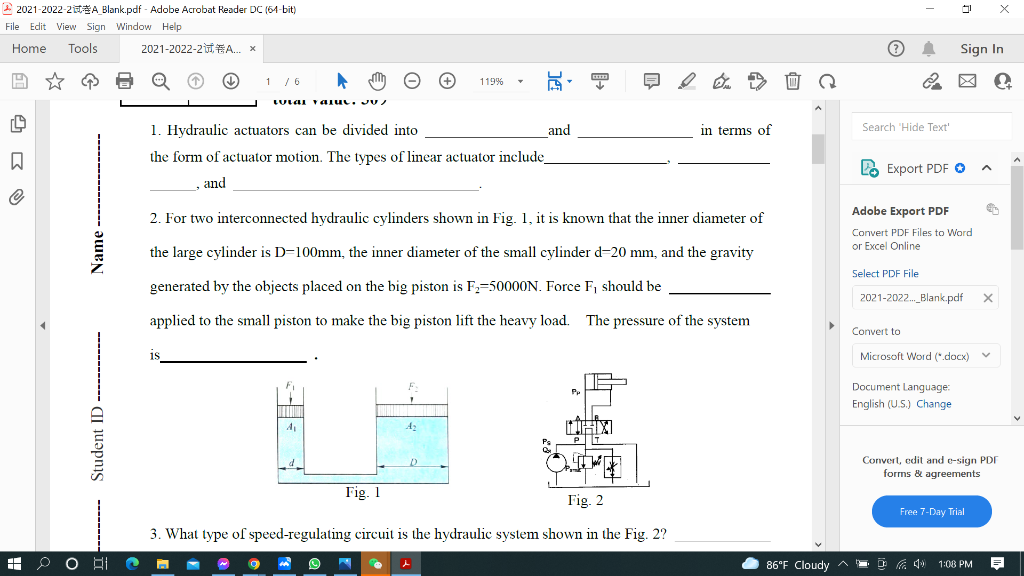 Solved 21 22 2a Blank Pdf Adobe Acrobat Reader Dc Chegg Com