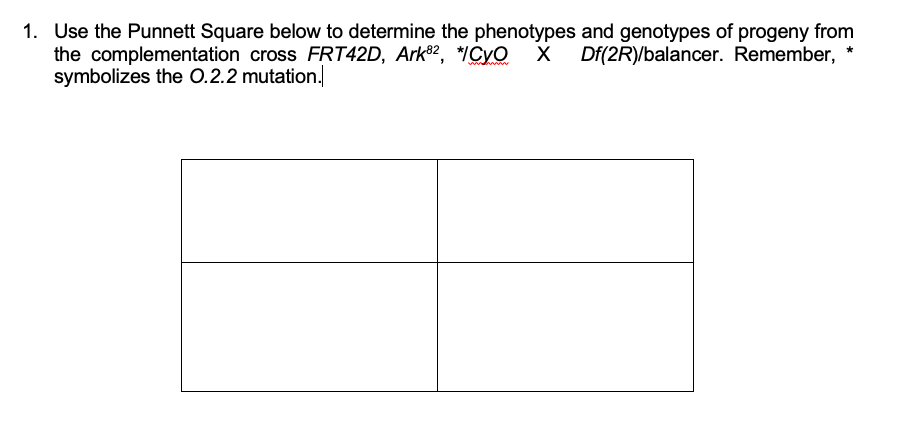 1. Use the Punnett Square below to determine the | Chegg.com