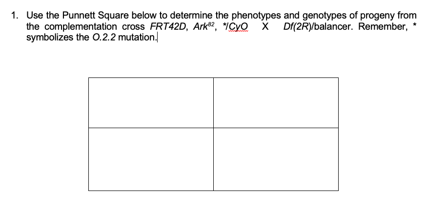 1. Use The Punnett Square Below To Determine The | Chegg.com