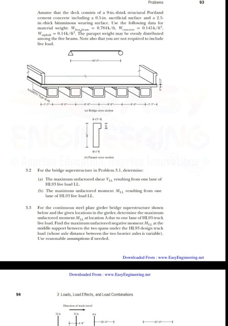 Solved 3.3 Fo the continuous steel plate girder bridge | Chegg.com