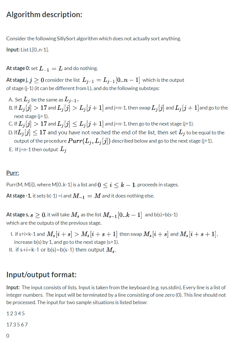 Input/output format: Input: The input consists of | Chegg.com