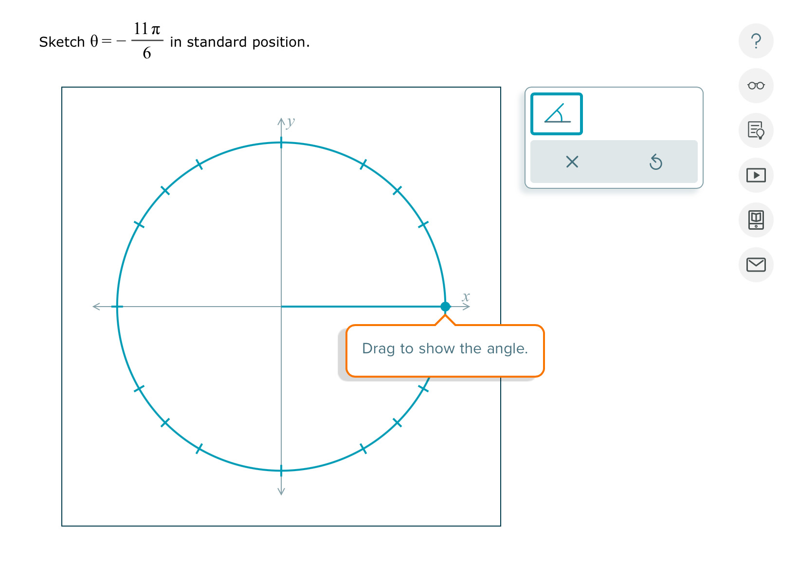 Solved Sketch 11 6 in standard position Chegg com