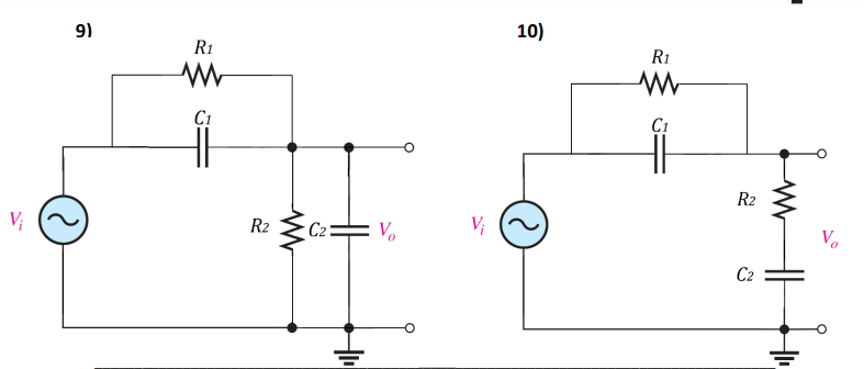 Solved RC Circuit Transfer Functions Derive the transfer | Chegg.com