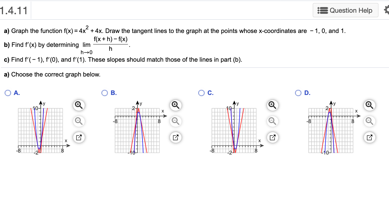 Solved 1.4.1 Question Help Use the function below to answer | Chegg.com