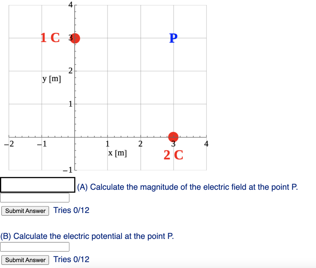 Solved (A) Calculate the magnitude of the electric field at | Chegg.com