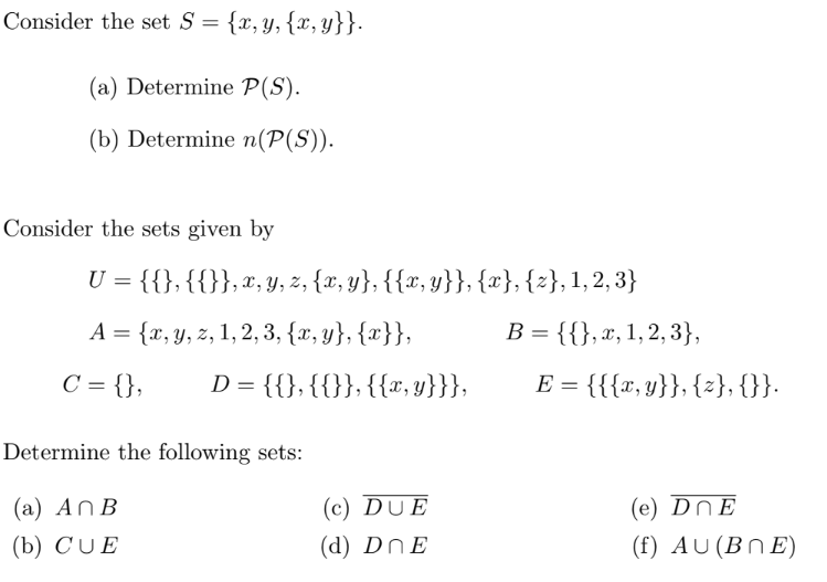 Solved Consider The Set S X Y X Y A Determine P Chegg Com