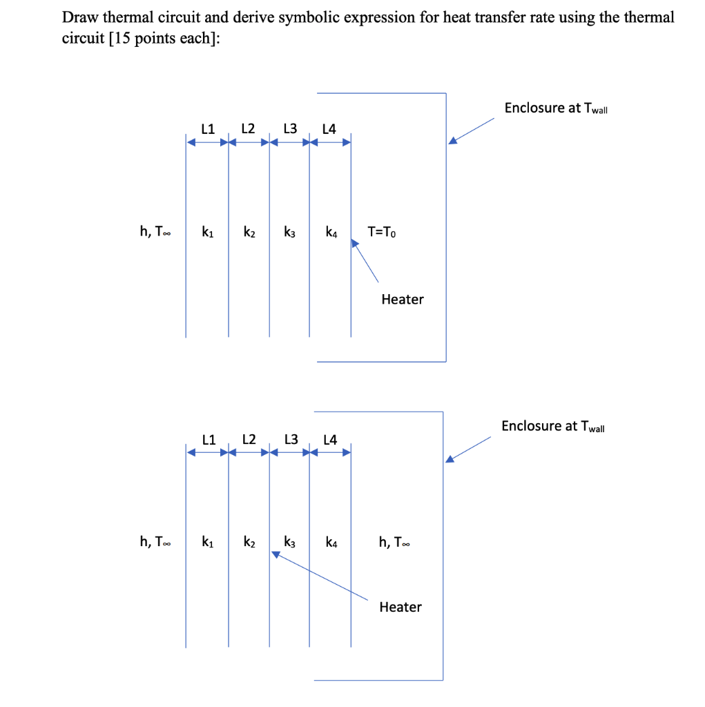 Solved Draw thermal circuit and derive symbolic expression | Chegg.com