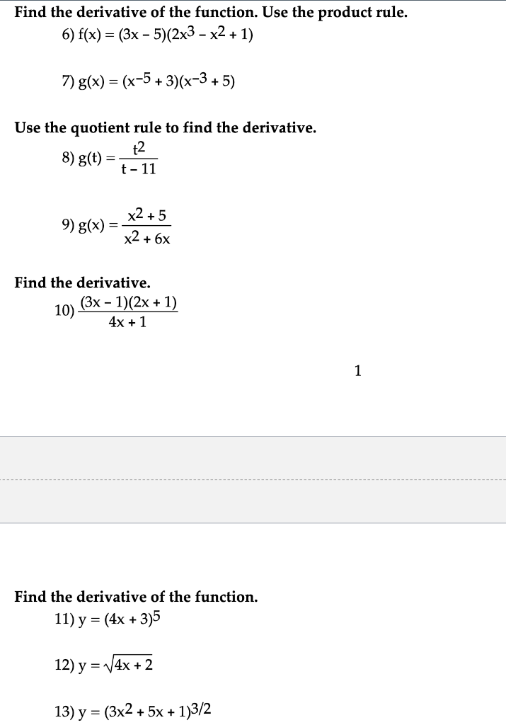 Solved Find The Derivative Of The Function Use The Product 3865