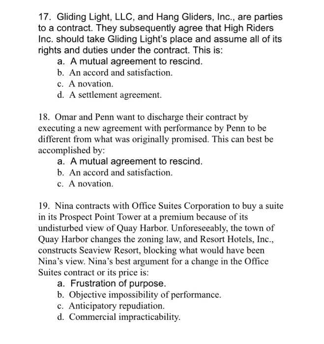 Solved 17. Gliding Light, LLC, and Hang Gliders, Inc., are