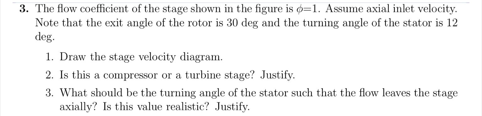 3. The flow coefficient of the stage shown in the | Chegg.com