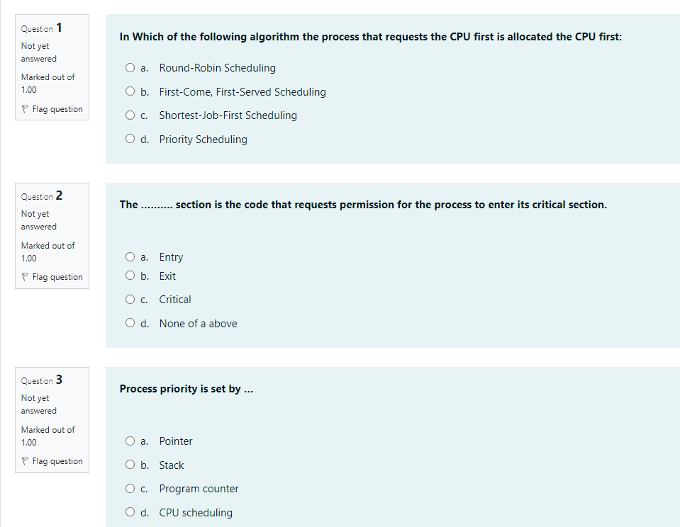 Solved Question 1 In Which Of The Following Algorithm The | Chegg.com