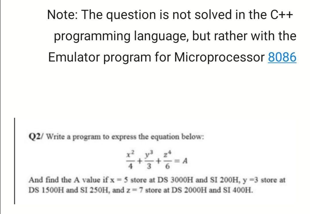 Solved Note: The question is not solved in the C++ | Chegg.com