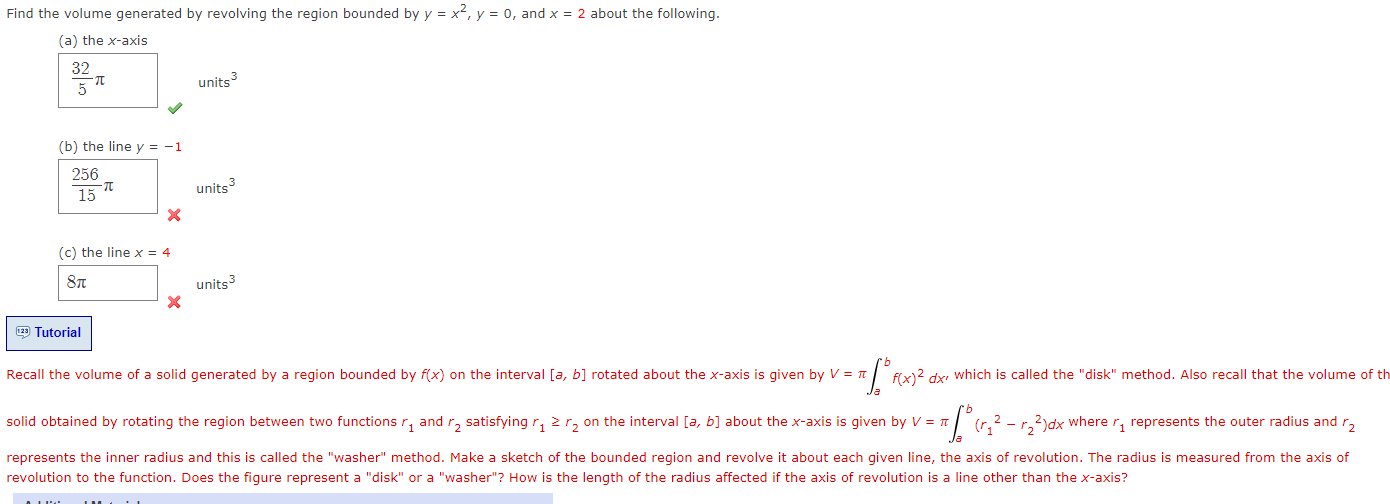 Solved Find the volume generated by revolving the region | Chegg.com