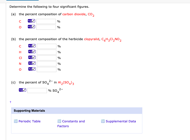 Solved Determine the following to four significant figures. | Chegg.com