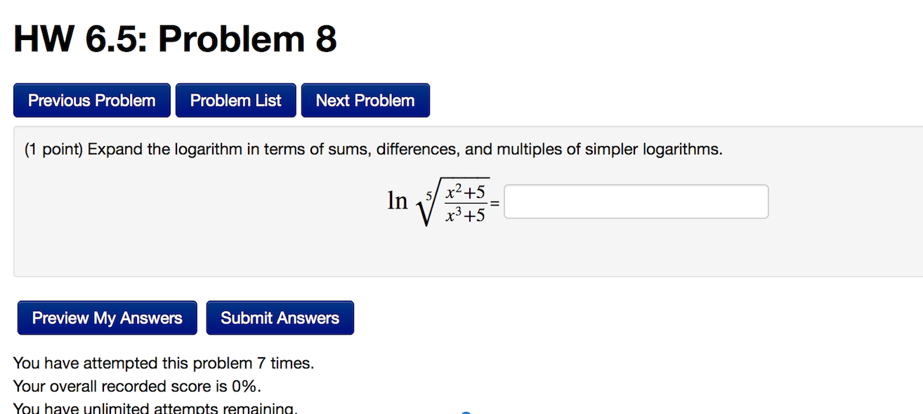 Solved HW 6.5: Problem 8 Previous Problem Problem List Next | Chegg.com