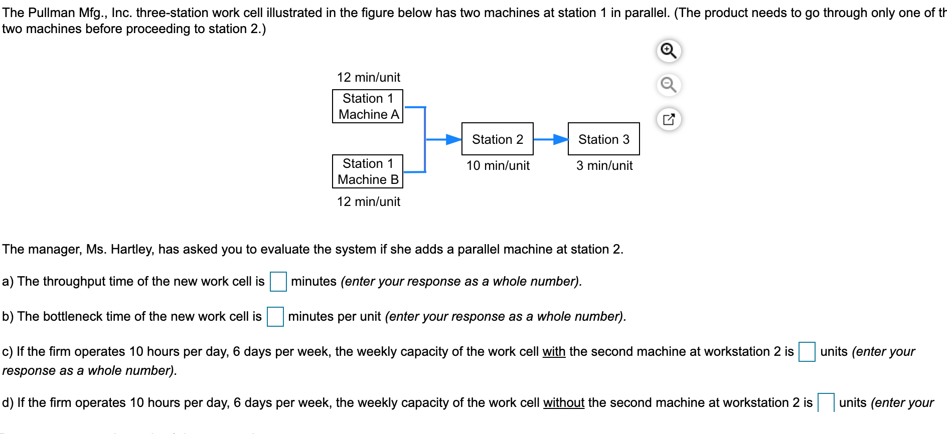 Solved The Pullman Mfg., Inc. Three-station Work Cell | Chegg.com