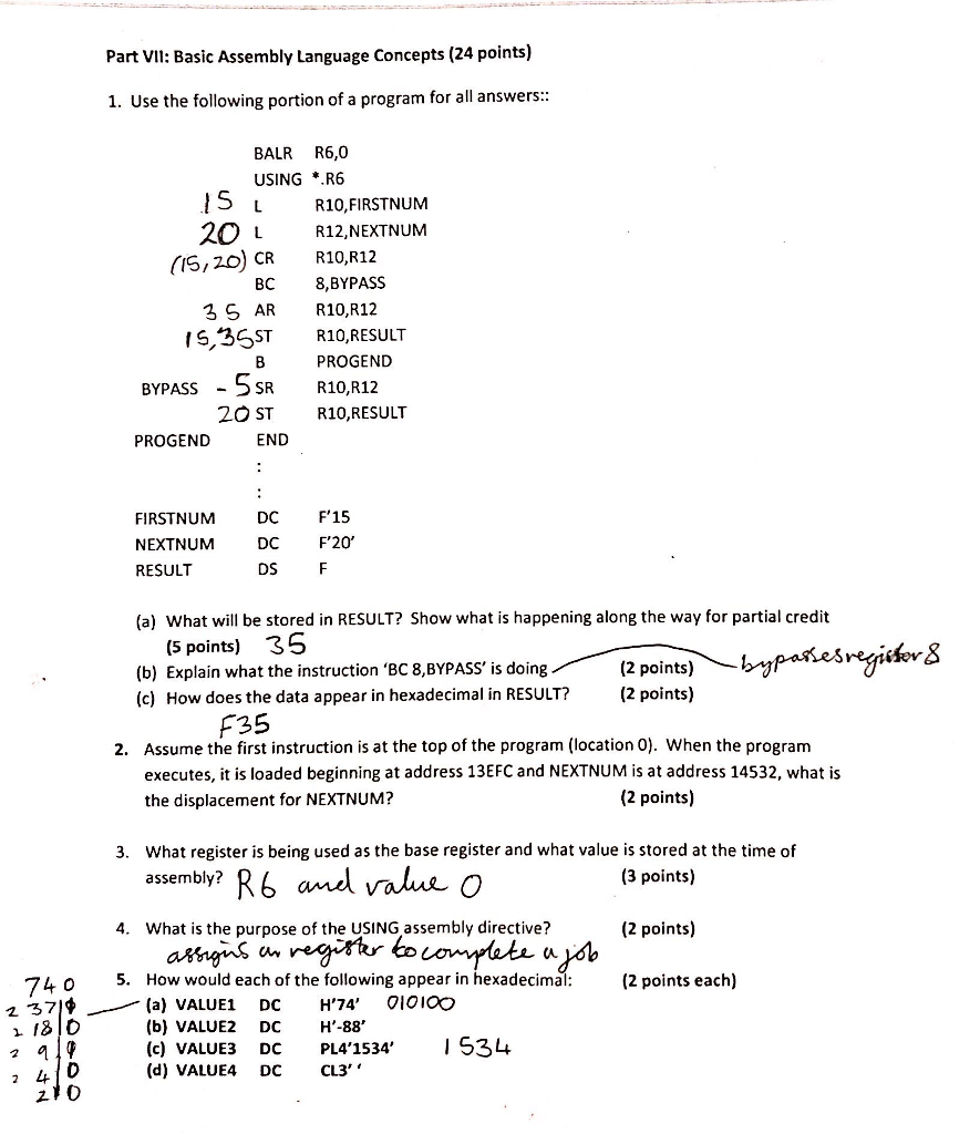 Solved Part VIl Basic Assembly Language Concepts 24 Chegg