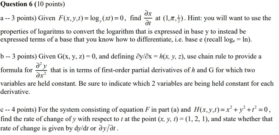 Solved Question 6 10 Points Dh A 3 Points Given F X Chegg Com