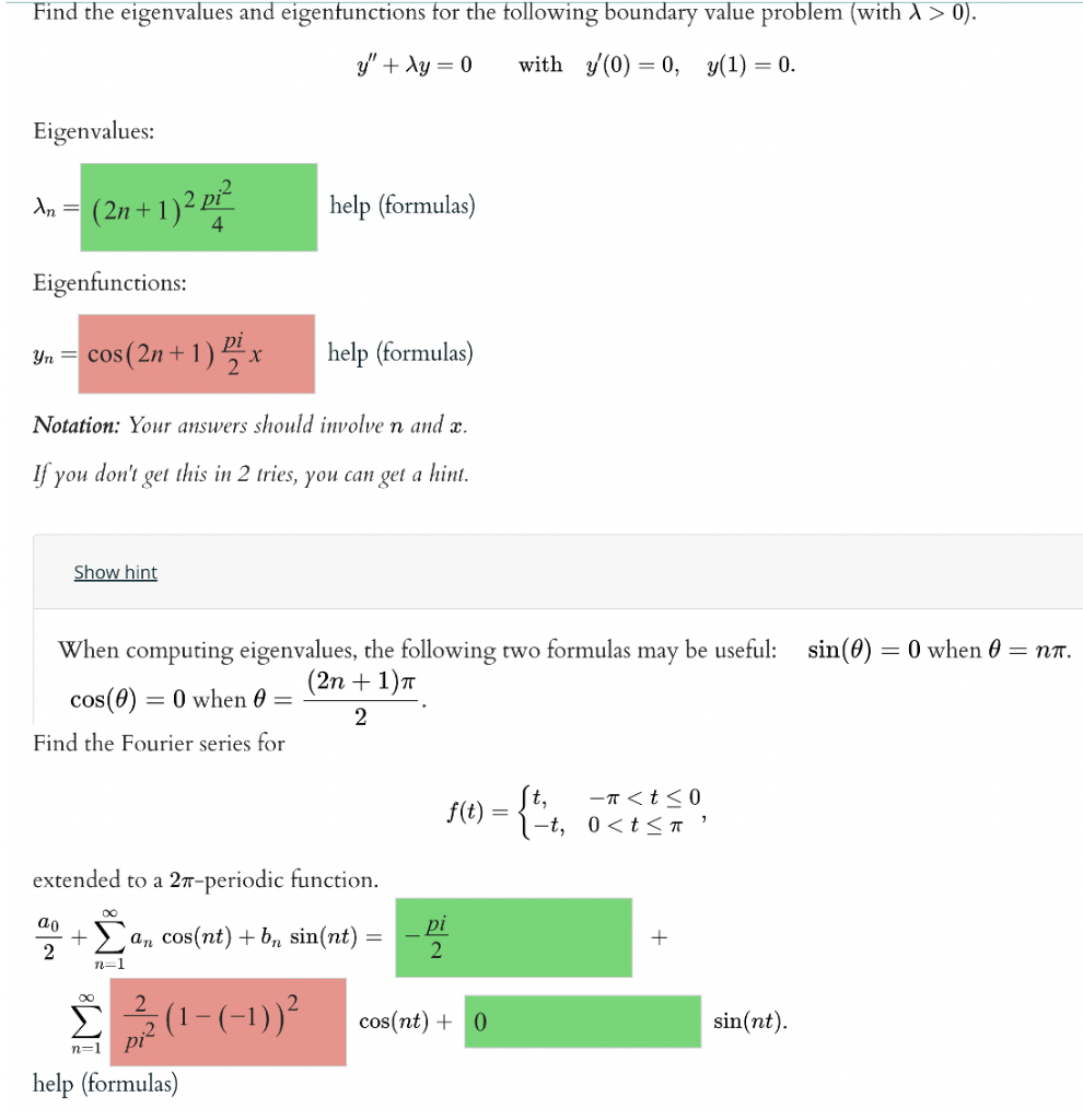 Solved Find the eigenvalues and eigentunctions for the | Chegg.com