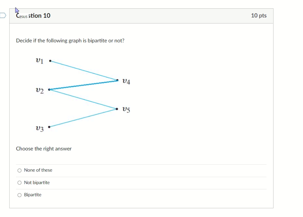 Solved Casus stion 10 10 pts Decide if the following graph | Chegg.com