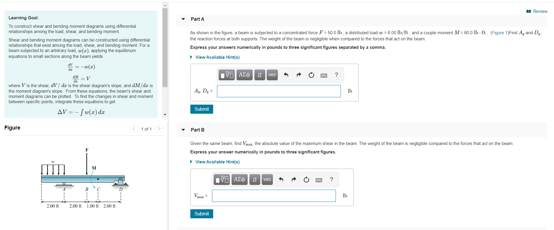 Solved Review Learning Goal Part A To Construct Shear And Chegg Com