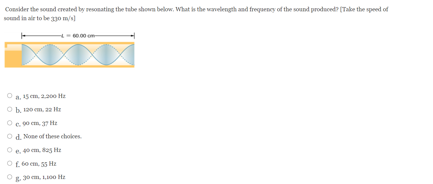 Solved Consider the sound created by resonating the tube | Chegg.com