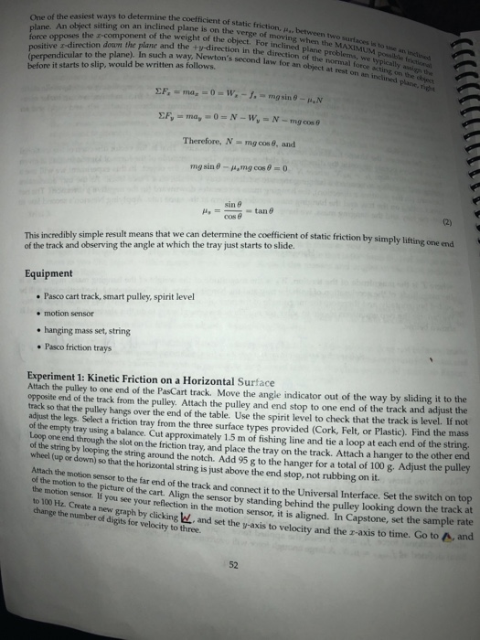 Solved Lab 5: Friction Introduction In This Lab We Will Use | Chegg.com