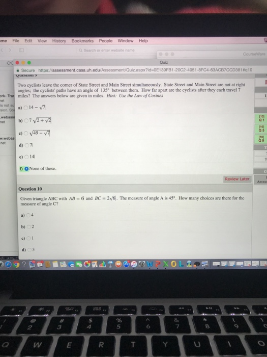 Solved given triangle ABC with AB=6 and BC=2sqrt6 the | Chegg.com