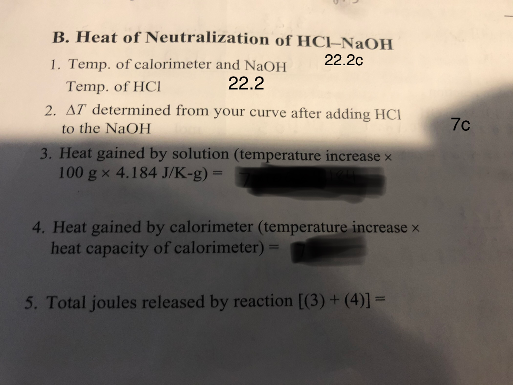 Determine Heat Of Neutralization Of Naoh And Hcl All