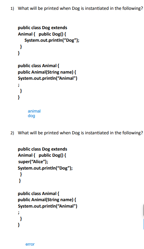 Solved public class Puppy\{ String name; public Puppy()\{