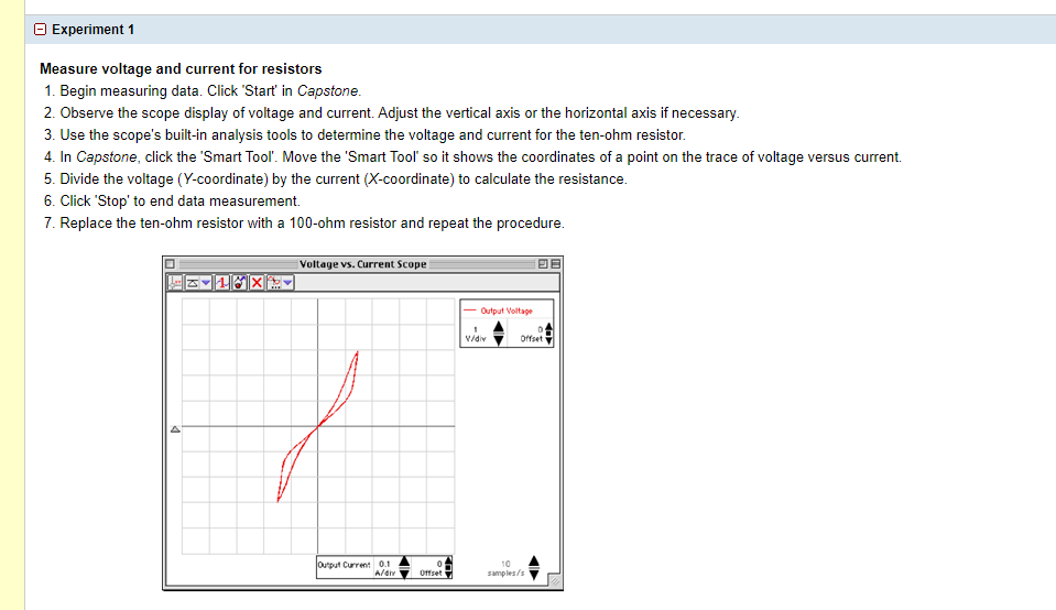 Solved | Experiment 1 Measure voltage and current for | Chegg.com
