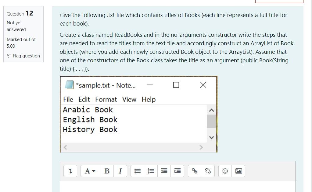 Solved Question 12 Give the following .txt file which | Chegg.com