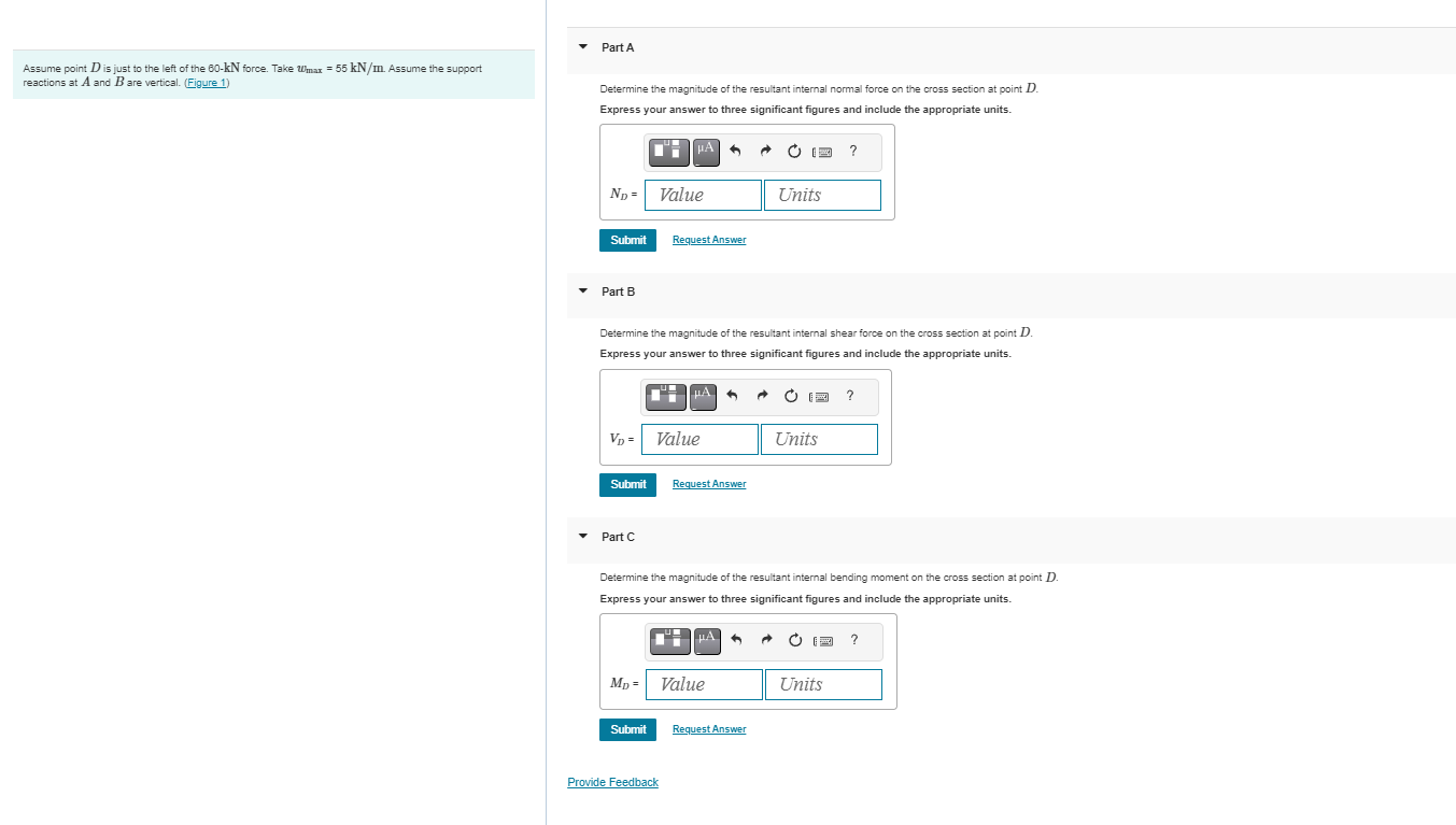 Solved Assume Point D Is Just To The Left Of The 60−kN | Chegg.com