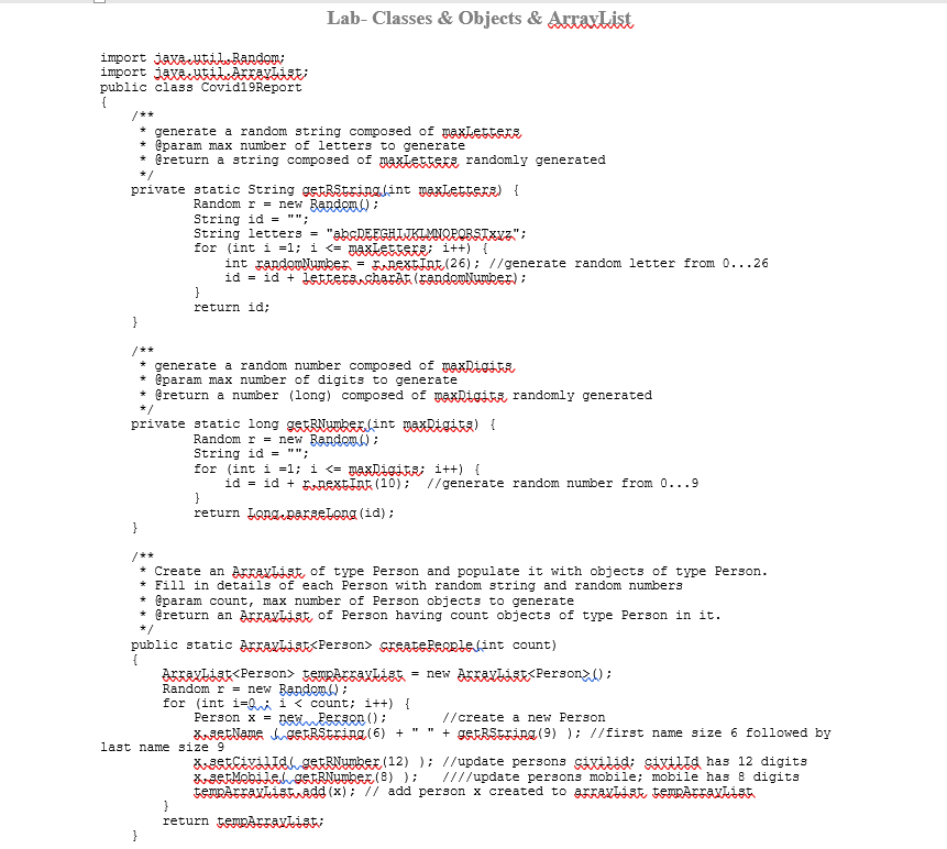 Solved Java language For this Lab , you are given 2 classes, | Chegg.com