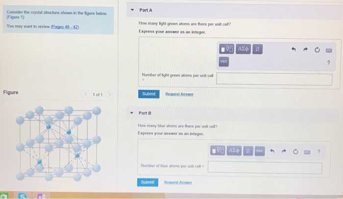 Solved Part A Consider the crystal structure shown in the | Chegg.com