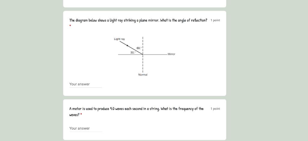 Solved The diagram below shows a light ray striking a plane | Chegg.com