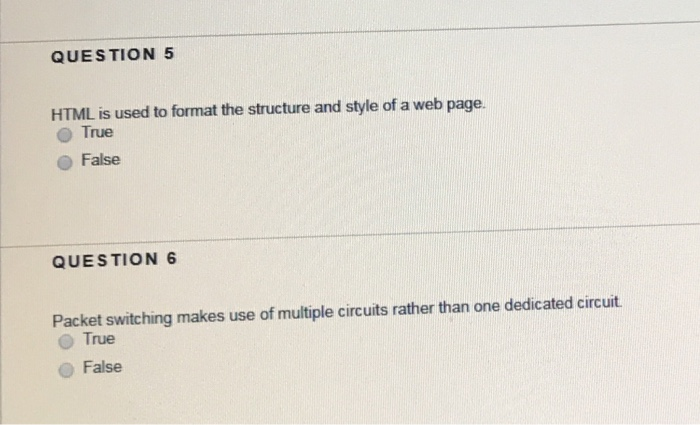 html describe the structure of a web page true or false