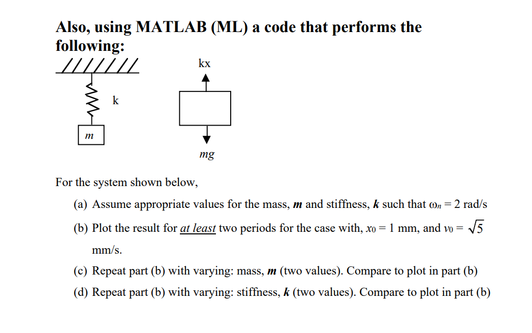 Solved Also, Using MATLAB (ML) A Code That Performs The | Chegg.com