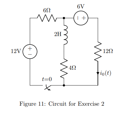 Solved Exercise 2 The switch in the circuit below has been | Chegg.com