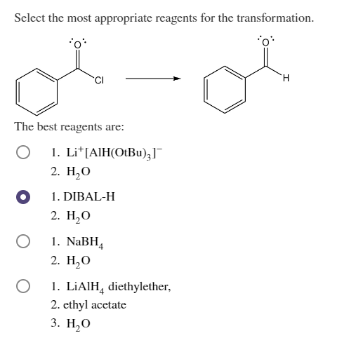 Solved Select the most appropriate reagents for the | Chegg.com